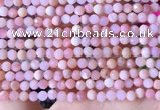 COP1740 15.5 inches 4mm faceted round natural pink opal beads