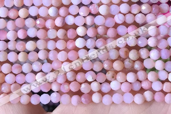 COP1740 15.5 inches 4mm faceted round natural pink opal beads