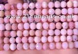 COP1742 15.5 inches 6mm faceted round natural pink opal beads