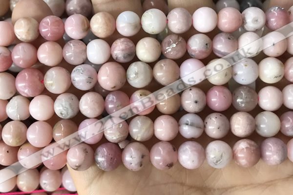 COP1749 15.5 inches 8mm round natural pink opal beads wholesale