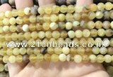 COP1766 15.5 inches 6mm round matte yellow opal beads wholesale