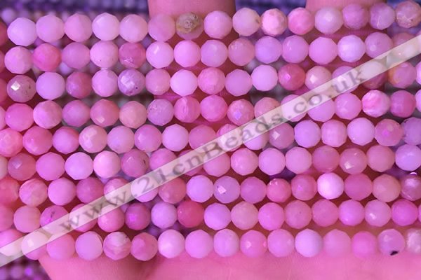 COP1778 15.5 inches 5mm faceted round pink opal beads wholesale