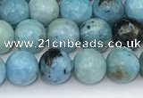 COP1790 15.5 inches 6mm round blue opal gemstone beads