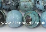 COP1794 15.5 inches 14mm round blue opal gemstone beads