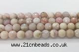 COP1851 15.5 inches 12mm faceted round pink opal gemstone beads wholesale