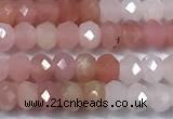 COP1853 15 inches 2*3mm faceted rondelle pink opal beads