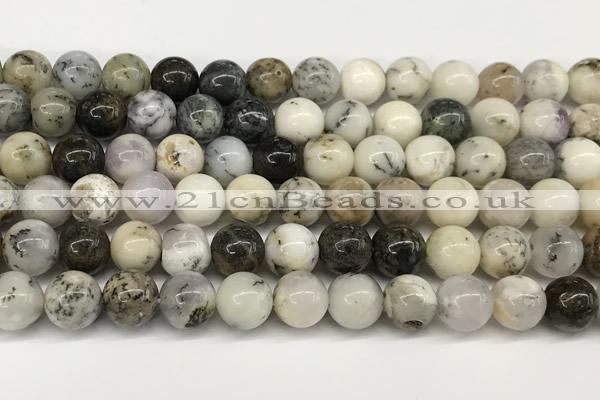 COP1857 15 inches 8mm round white opal beads