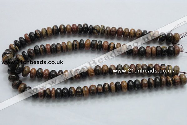 COP202 15.5 inches 7*12mm rondelle natural brown opal gemstone beads