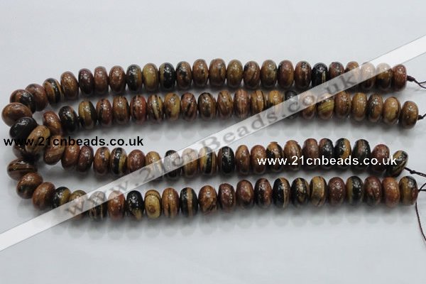 COP203 15.5 inches 8*14mm rondelle natural brown opal gemstone beads