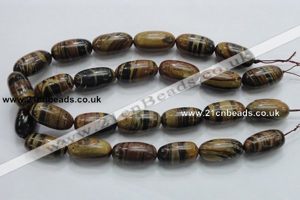 COP209 15.5 inches 15*30mm rice natural brown opal gemstone beads