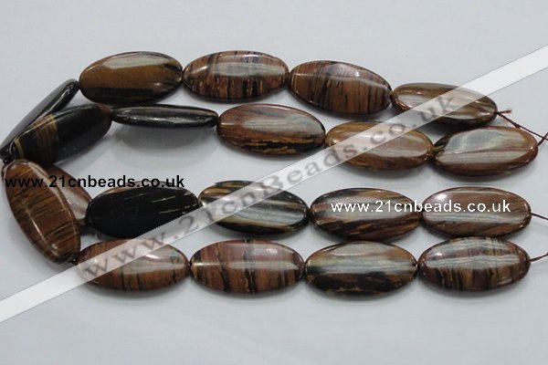 COP218 15.5 inches 20*40mm oval natural brown opal gemstone beads