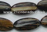 COP234 15.5 inches 15*30mm oval natural brown opal gemstone beads