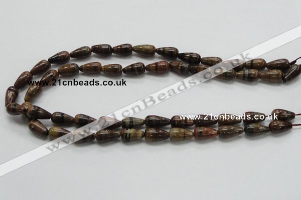 COP237 15.5 inches 8*16mm teardrop natural brown opal gemstone beads