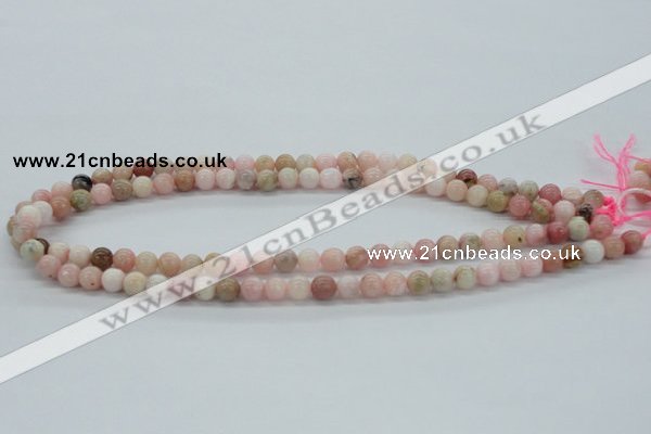 COP24 7mm smooth round natural pink opal beads Wholesale