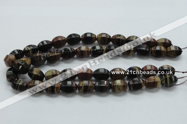 COP240 15.5 inches 13*18mm faceted rice natural brown opal gemstone beads