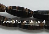 COP241 15.5 inches 10*30mm faceted rice natural brown opal gemstone beads