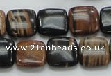 COP244 15.5 inches 14*14mm square natural brown opal gemstone beads