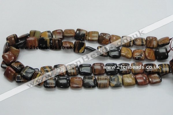 COP244 15.5 inches 14*14mm square natural brown opal gemstone beads