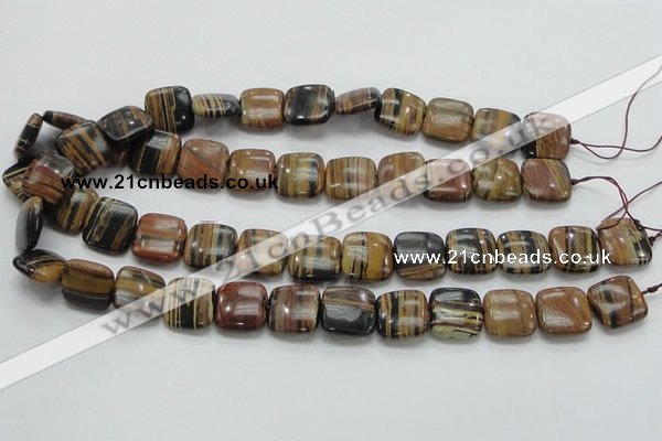 COP245 15.5 inches 16*16mm square natural brown opal gemstone beads