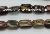 COP248 15.5 inches 10*14mm rectangle natural brown opal gemstone beads