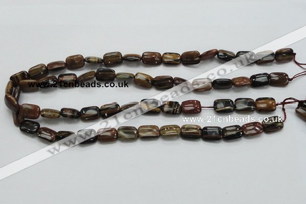 COP248 15.5 inches 10*14mm rectangle natural brown opal gemstone beads