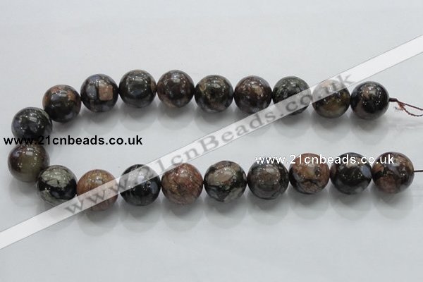 COP250 15.5 inches 20mm round natural grey opal gemstone beads