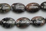 COP254 15.5 inches 13*18mm oval natural grey opal gemstone beads