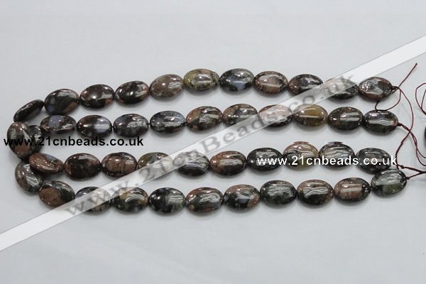 COP254 15.5 inches 13*18mm oval natural grey opal gemstone beads