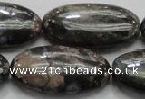 COP258 15.5 inches 20*40mm oval natural grey opal gemstone beads