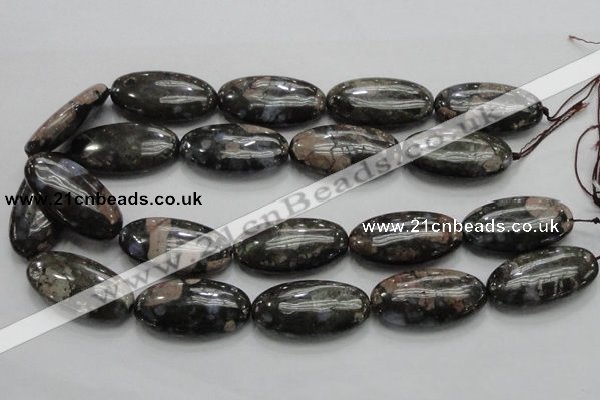 COP258 15.5 inches 20*40mm oval natural grey opal gemstone beads