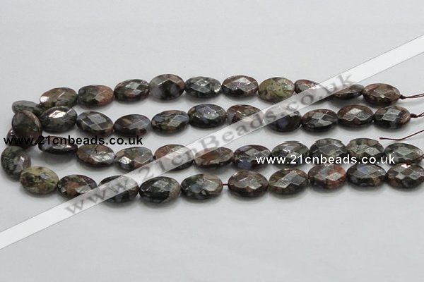 COP260 15.5 inches 13*18mm faceted oval natural grey opal beads