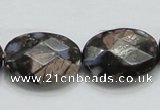 COP261 15.5 inches 18*25mm faceted oval natural grey opal beads