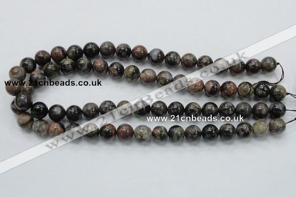 COP267 15.5 inches 12mm round natural grey opal gemstone beads