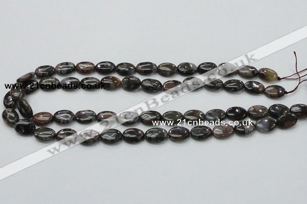 COP269 15.5 inches 10*14mm oval natural grey opal gemstone beads