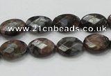 COP273 15.5 inches 10*14mm faceted oval natural grey opal gemstone beads