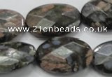 COP274 15.5 inches 20*30mm faceted oval natural grey opal gemstone beads