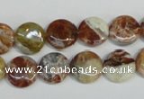 COP309 15.5 inches 12mm flat round brandy opal gemstone beads wholesale