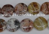 COP310 15.5 inches 15mm flat round brandy opal gemstone beads wholesale