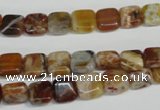 COP320 15.5 inches 8*8mm square brandy opal gemstone beads wholesale