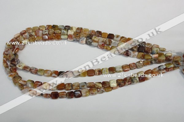 COP320 15.5 inches 8*8mm square brandy opal gemstone beads wholesale