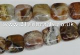 COP321 15.5 inches 12*12mm square brandy opal gemstone beads wholesale