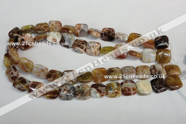 COP322 15.5 inches 16*16mm square brandy opal gemstone beads wholesale