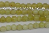 COP330 15.5 inches 4mm round yellow opal gemstone beads wholesale