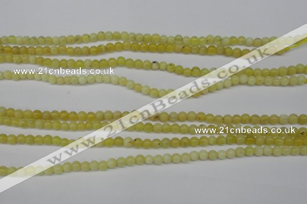 COP330 15.5 inches 4mm round yellow opal gemstone beads wholesale