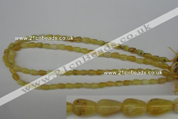 COP337 15.5 inches 6*9mm teardrop yellow opal gemstone beads