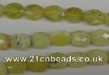 COP342 15.5 inches 8*10mm faceted oval yellow opal gemstone beads