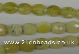 COP342 15.5 inches 8*10mm faceted oval yellow opal gemstone beads