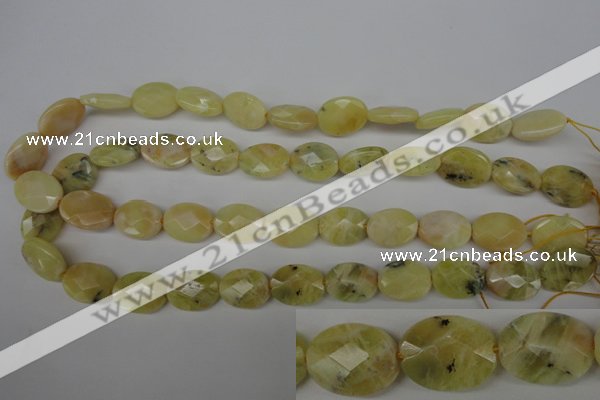 COP343 15.5 inches 13*18mm faceted oval yellow opal gemstone beads