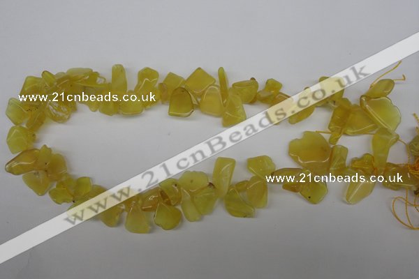 COP348 Top-drilled 7*8mm – 24*25mm freeform yellow opal gemstone beads