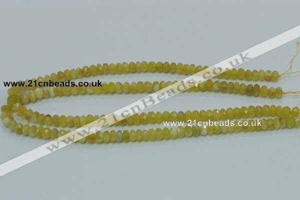 COP352 15.5 inches 5*8mm faceted rondelle yellow opal gemstone beads wholes